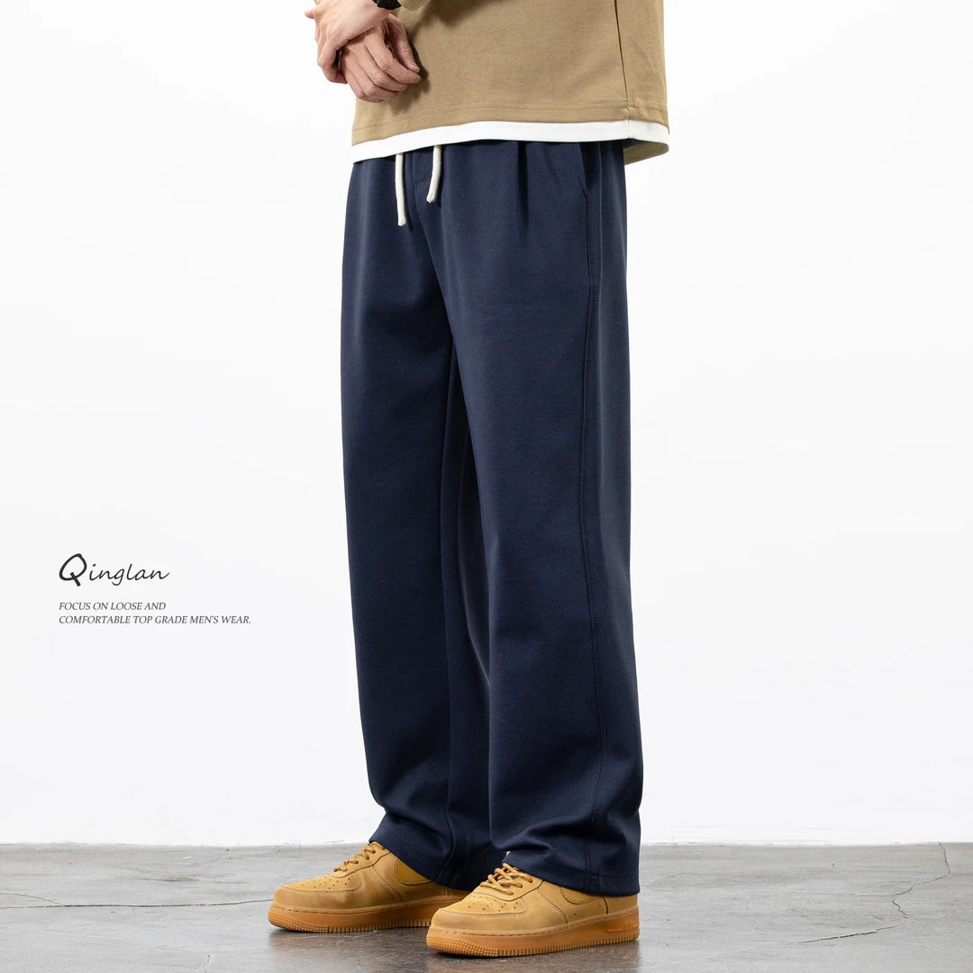 运动长裤男直筒宽松潮流休闲大码青少年百搭松紧腰针织卫裤秋冬款