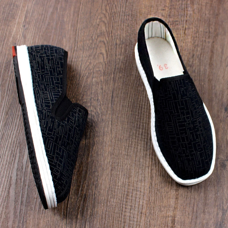 夏季新款老北京布鞋男士高端千层底透气灯芯绒软底一脚蹬耐磨防滑