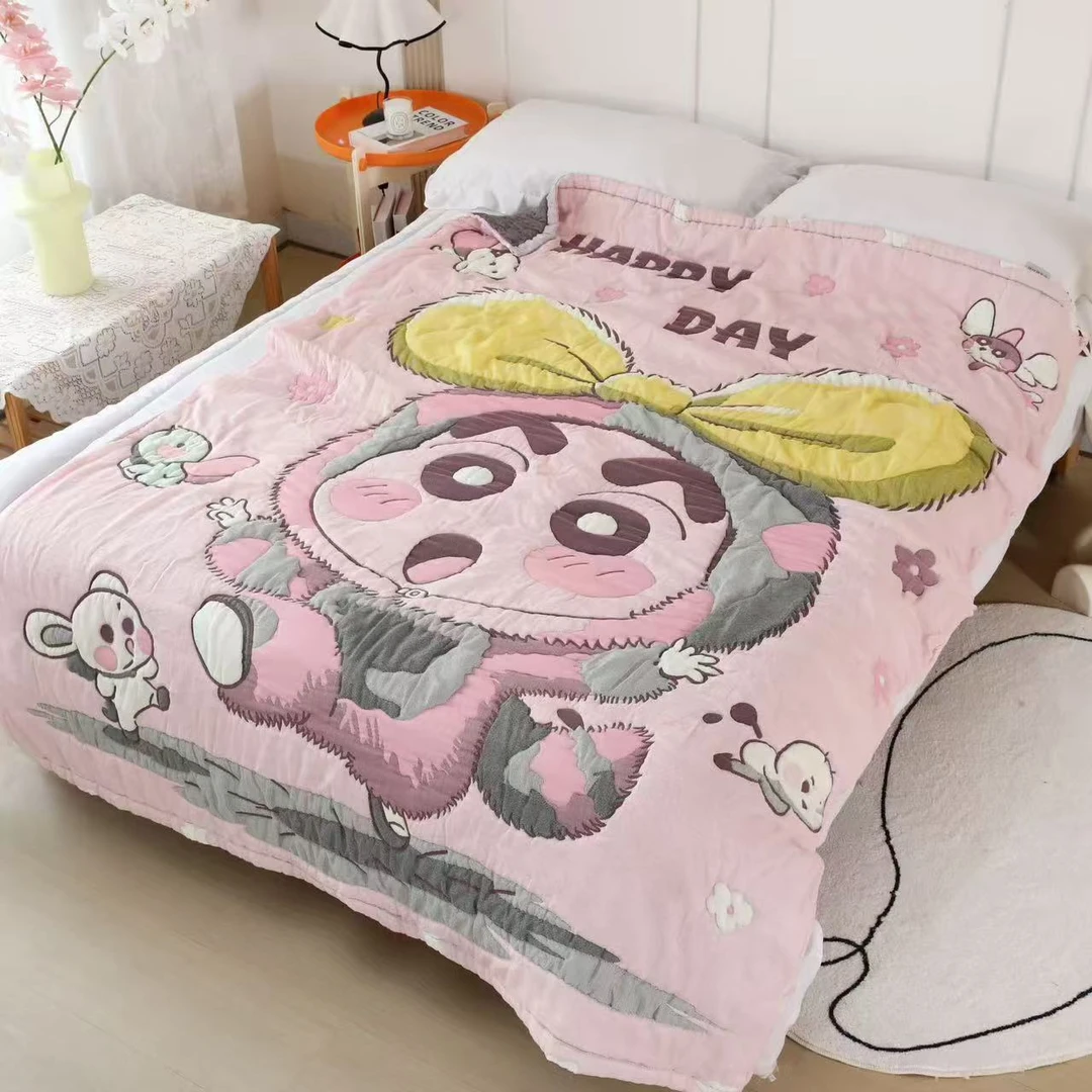 快乐小新150*200泡芙被升级多层柔软亲肤透气加厚双面