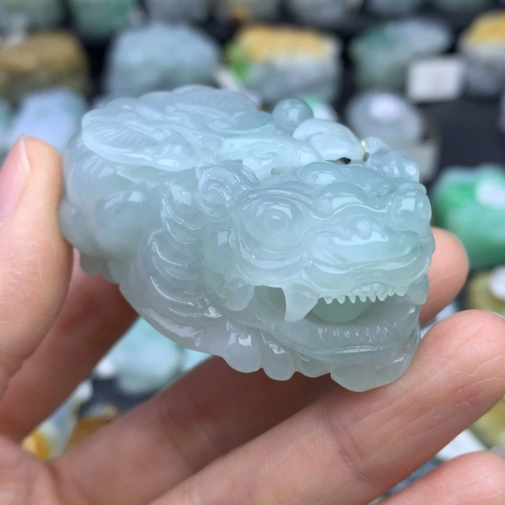 翡翠颈饰未镶嵌小**阶天然缅甸A货翡翠貔貅吊坠