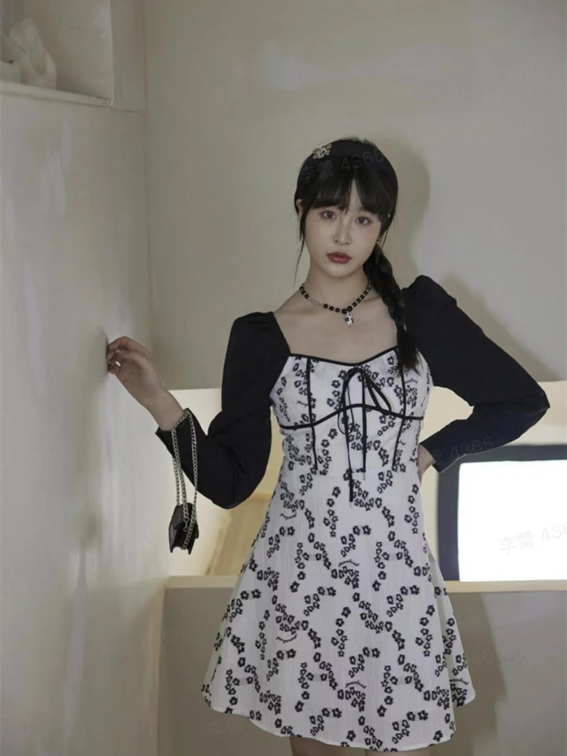 【0341】优雅提花拼色连衣裙（不含配饰）