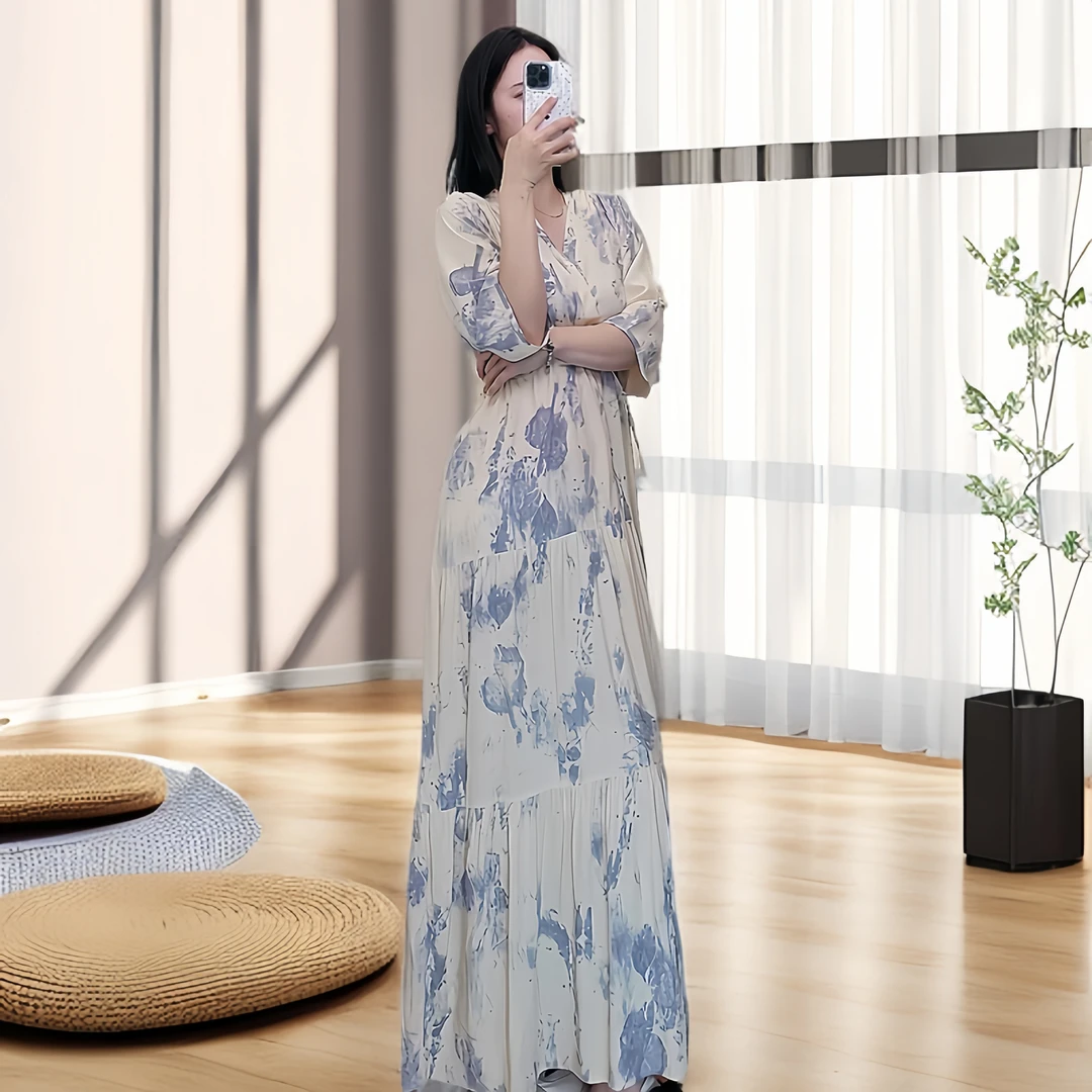 【断码特价】碎花法式茶歇轻奢收腰显瘦优雅高贵连衣裙