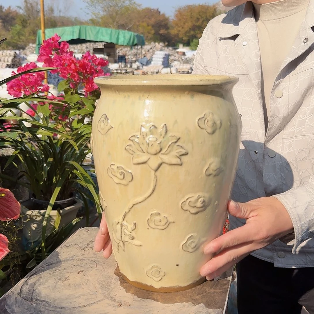 紫砂花盆口20高31（一个莲花彩色！！！