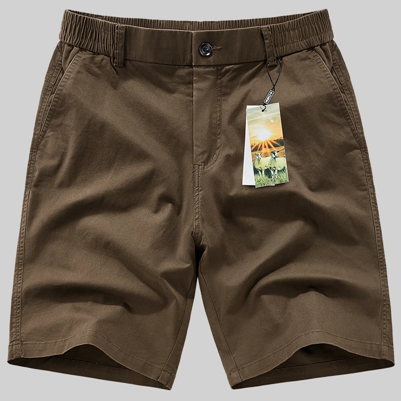 正品夏季薄款休闲短裤男士百搭松紧腰五分裤美式宽松弹力中裤2558