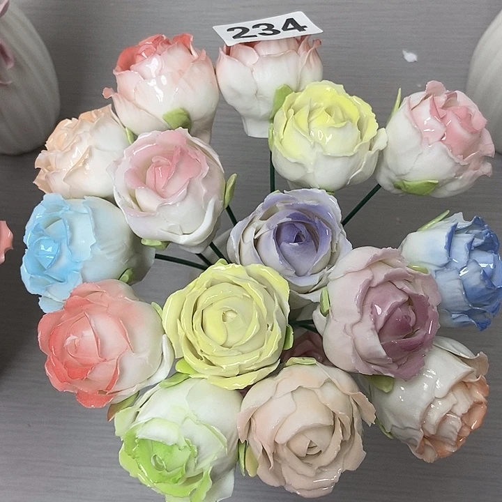 陶瓷纯手工捏花设计