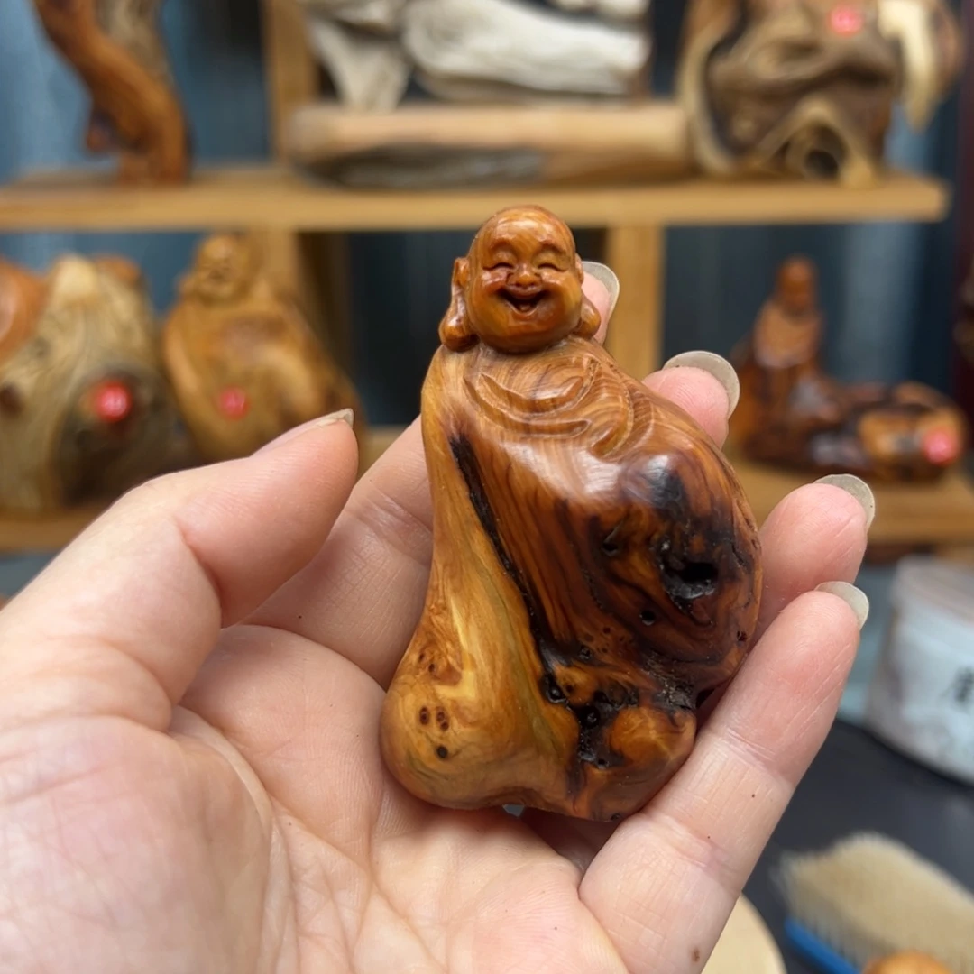 木一**叶崖柏木摆件手把件，