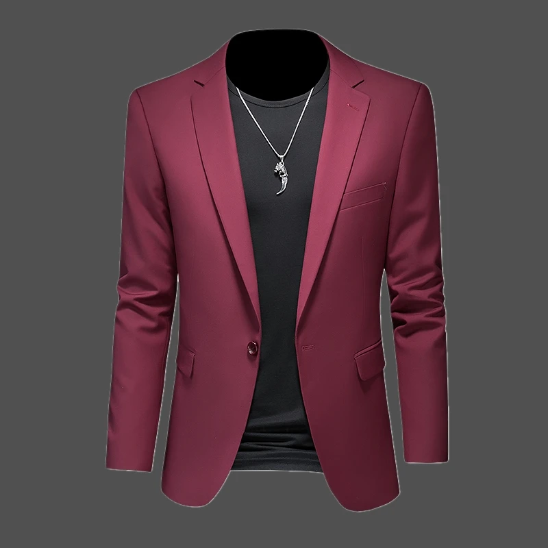 贾鲁萨加高端时尚秋季西装男商务修身韩版潮流休闲双开叉大码外套