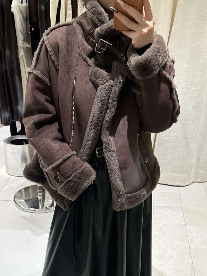 韩版宽松休闲加厚保暖皮毛一天小众小众流行小众网红洋气炸街女装