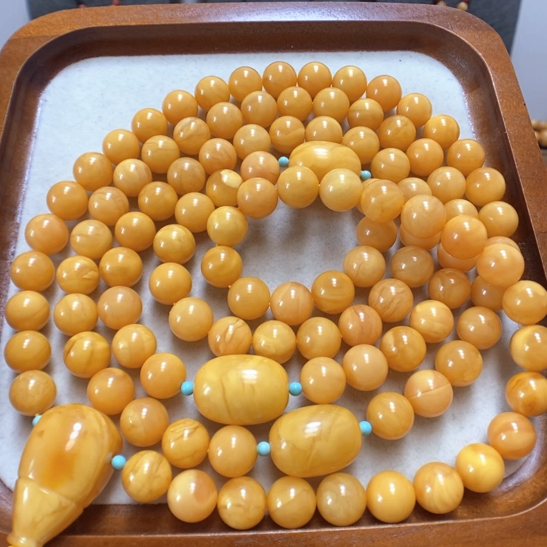 蜜蜡项链未镶嵌108