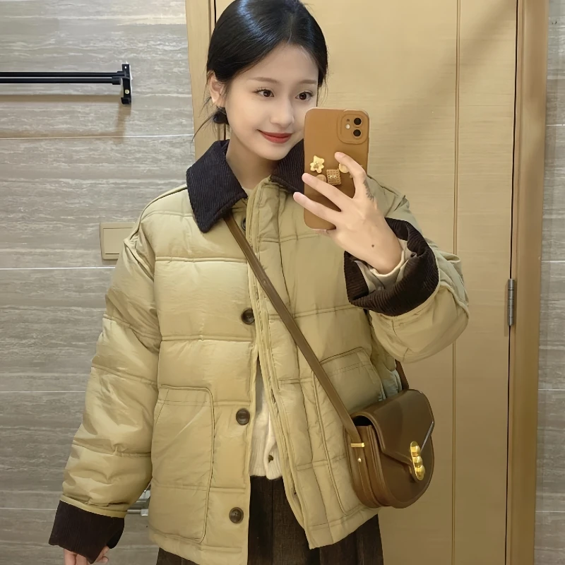 女冬季短款棉服2025年新款韩版时尚保暖宽松棉衣小香风棉袄外套潮