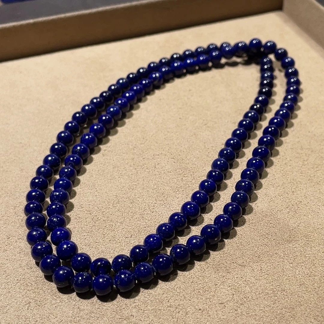 青金石未镶嵌黑加仑108颗6.5mm