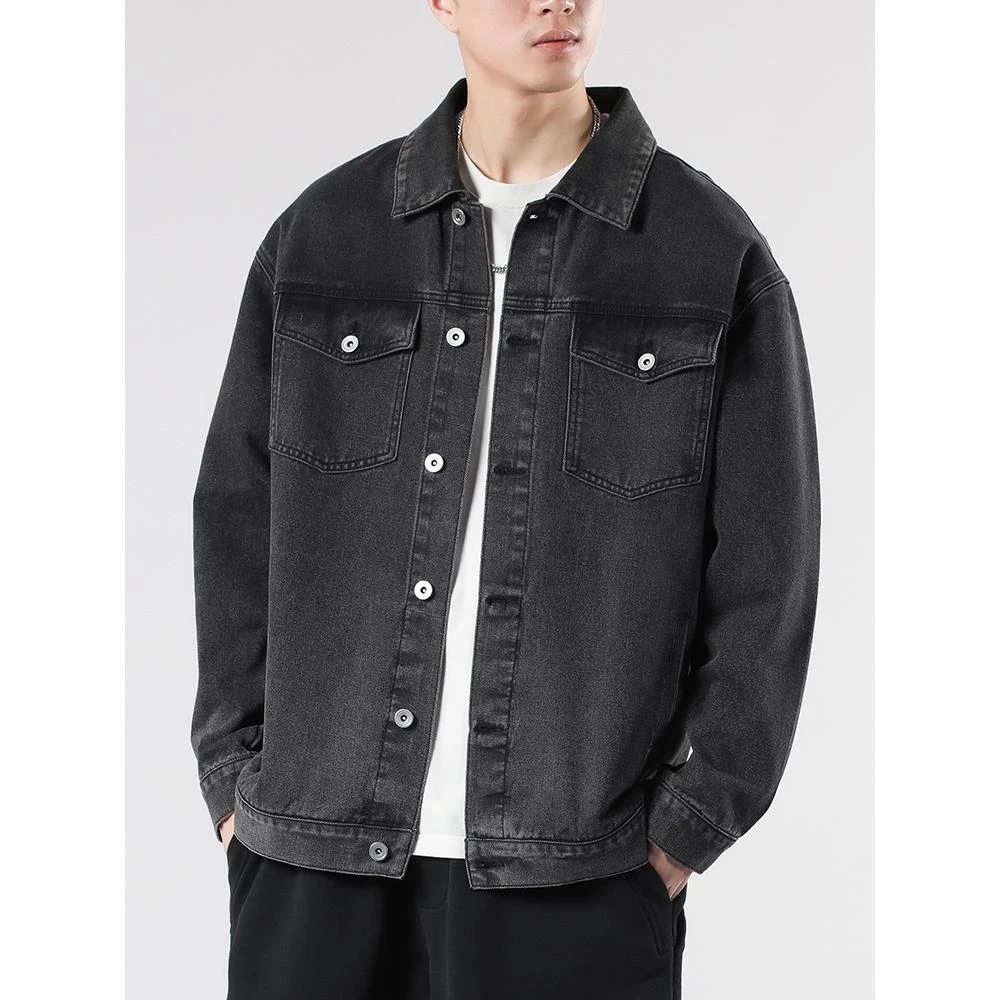 2025秋季新款复古牛仔外套男士潮牌高级感痞帅宽松夹克秋款牛仔衣