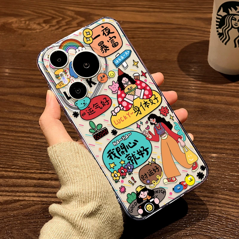 超火LUCK女孩适用华为Pura70ultra壳新年p60Art透明鼎桥p50e卡通p