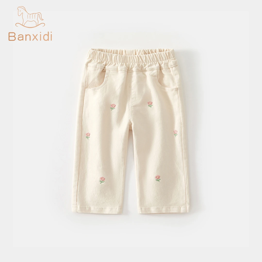 班喜迪女童裤子秋装新款洋气女宝宝休闲长裤小童装儿童直筒裤秋款