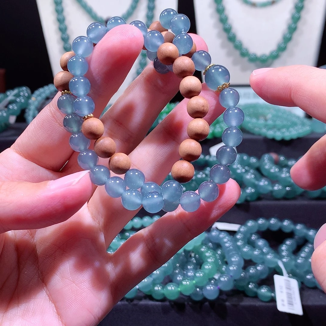 y***u翡翠未镶嵌手链天然a货翡翠手串8