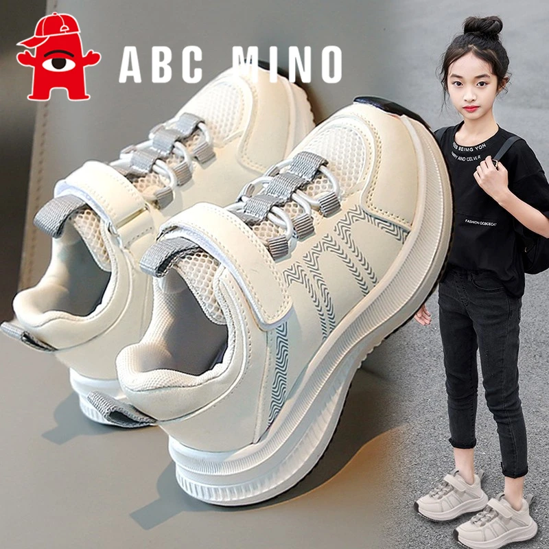 ABC MINO女童鞋小白鞋2025新款秋季儿童跑步运动鞋女孩学生老爹鞋