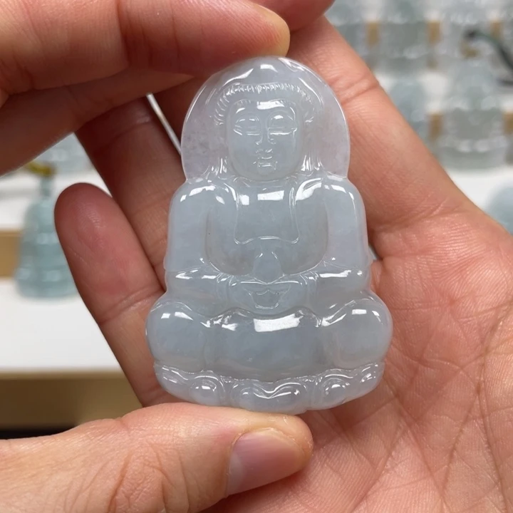 翡翠未镶嵌颈饰天然缅甸翡翠A货观音97号