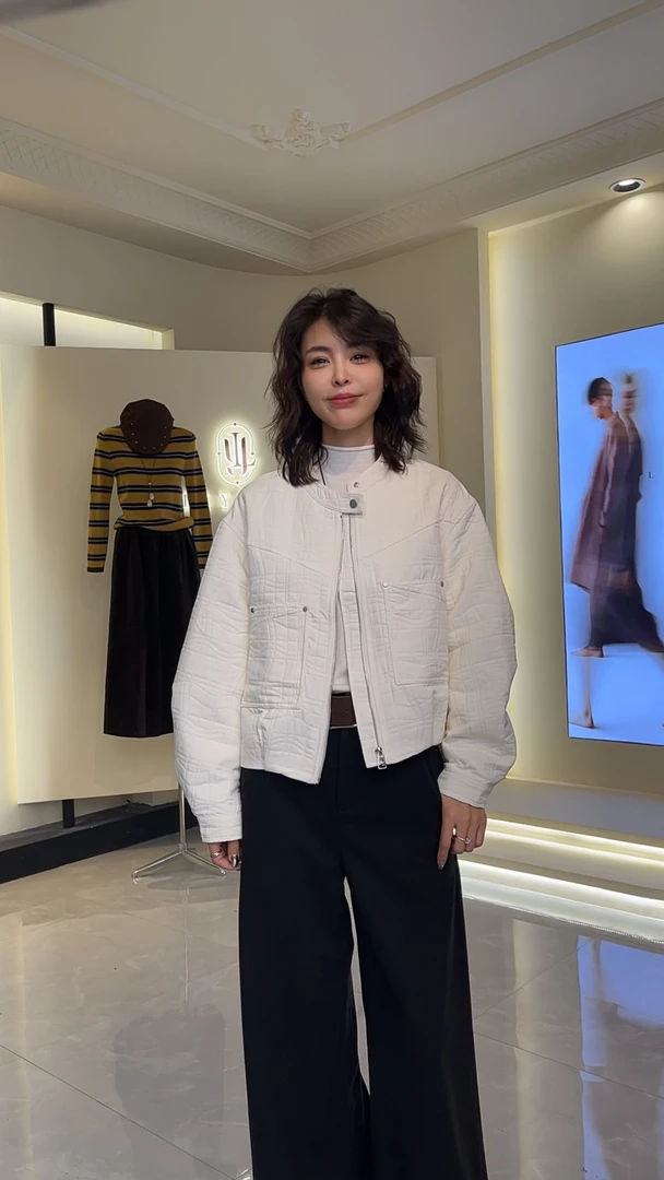 李园家1号店-6003-韩版Polo领大口袋外套