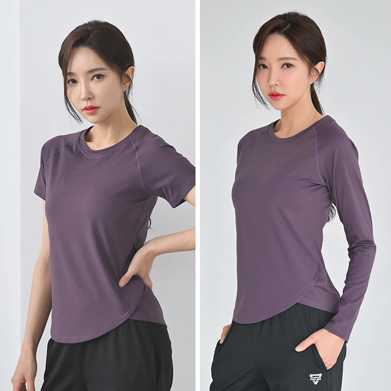 跑步运动上衣女秋季薄款透气健身速干衣专业休闲瑜伽宽松T恤