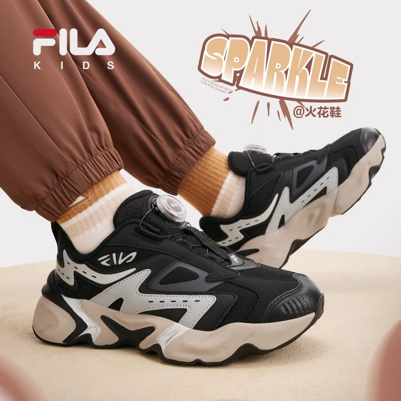 【火花鞋】斐乐童鞋儿童跑步鞋男女大童BOA复古运动鞋K15B511108
