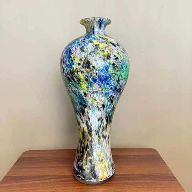 手工琉璃莫奈美人瓶插花花瓶花器工艺品家居装饰摆件