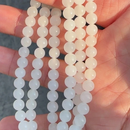 和田玉颈饰未镶嵌卡6高冰白羊脂108颗