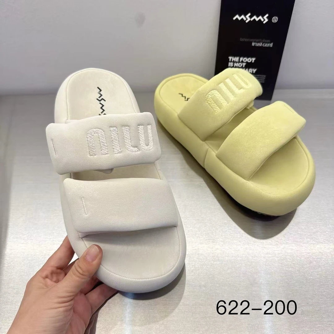玛莎玛索夏季厚底凉拖622-200松糕时尚百搭休闲粘扣一字凉拖女鞋
