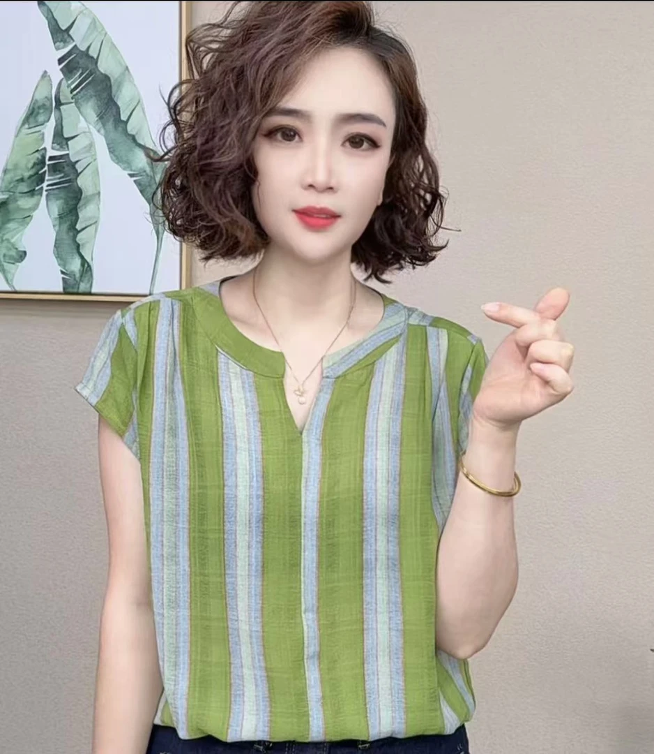 2025新款时尚减龄显瘦女气质短袖休闲T恤上衣#7901