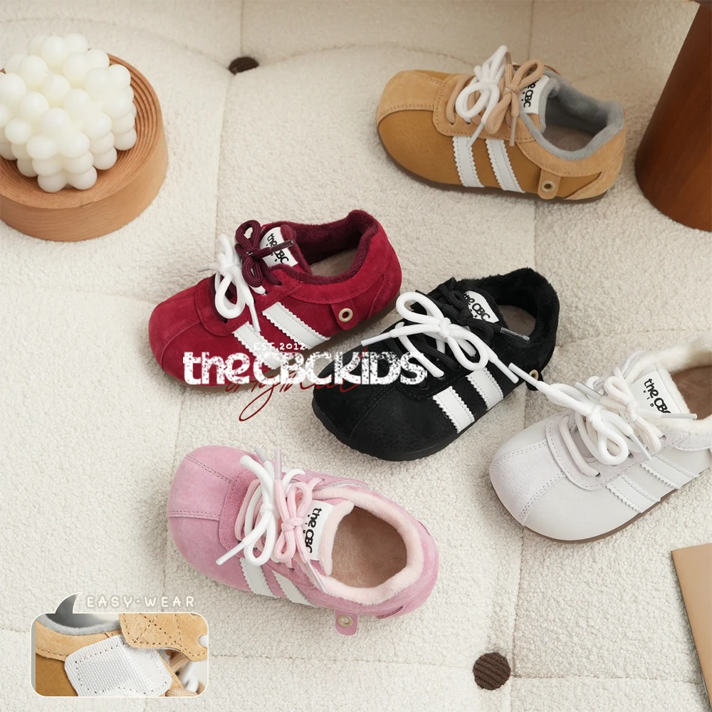 『德训勃肯』儿童皮板鞋春男女童魔术贴稳步鞋复古