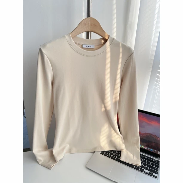 CSF-9733【花花私服❌退❌换】东大门韩系纯色百搭简约打底T恤