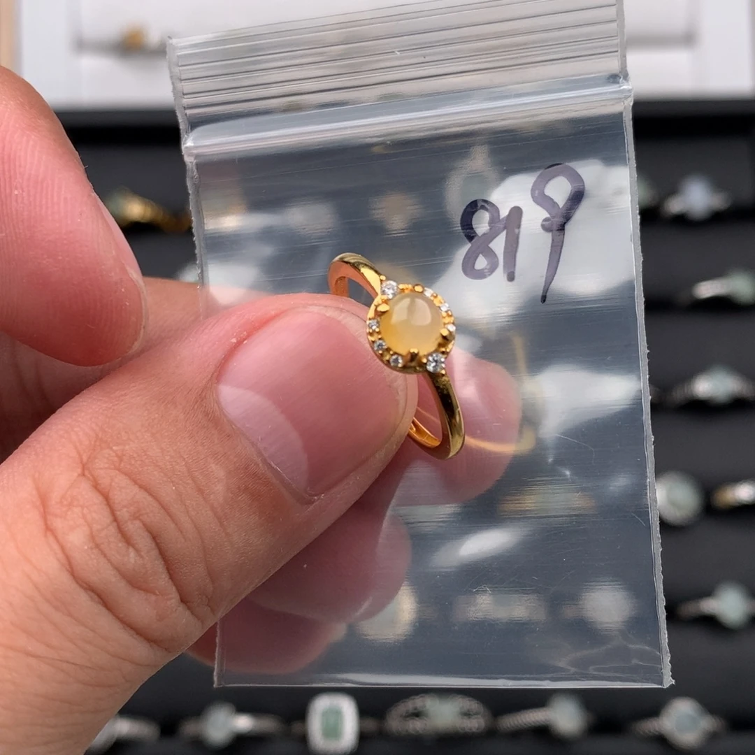 阿***钱翡翠银S925镶嵌戒圈819