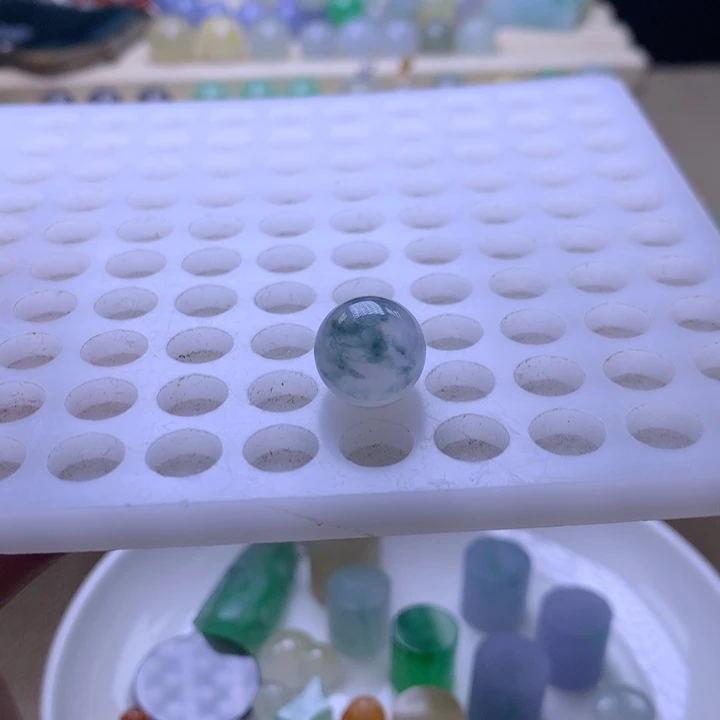 未镶嵌手链翡翠12.2冰胶蓝花圆珠