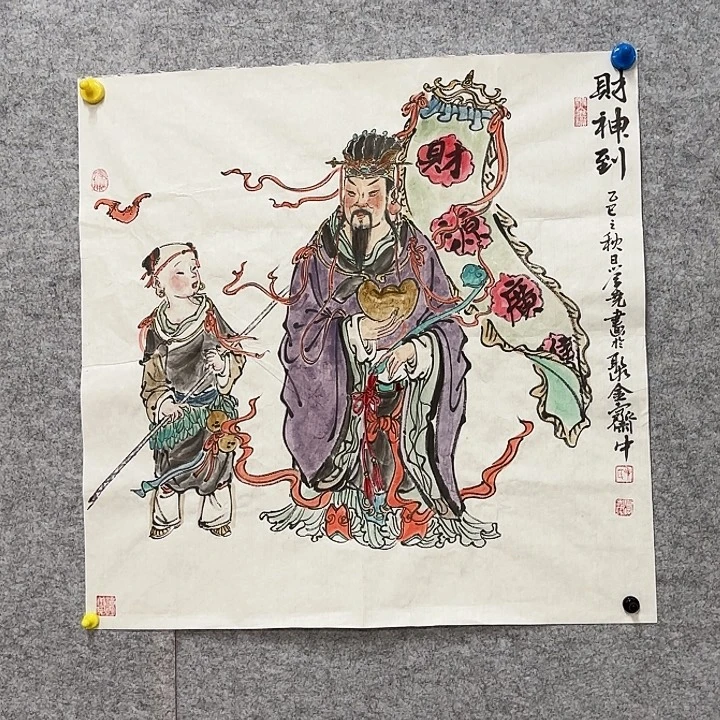 国画花鸟等图案四尺斗