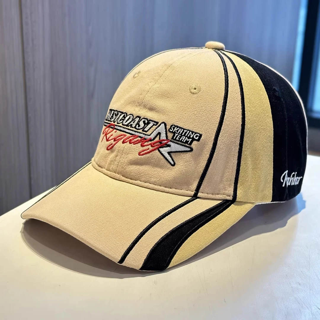 赛车风格撞色刺绣logo棒球帽子亲子款男女通用运动鸭舌帽2026新款