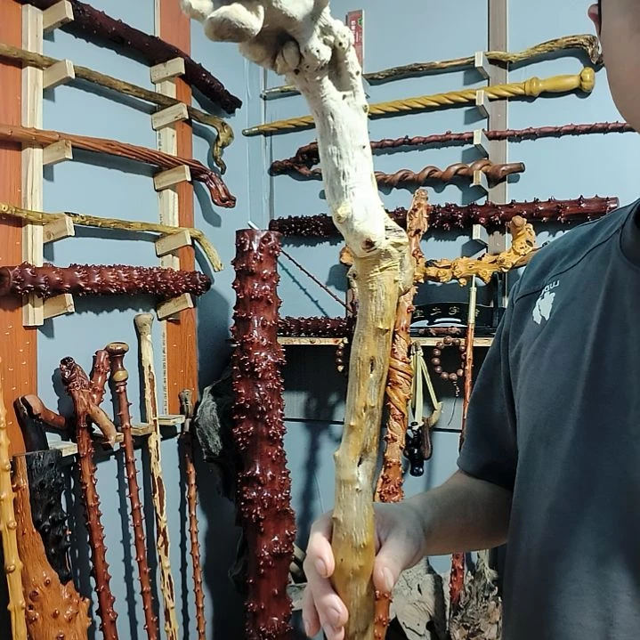 O***人木黑刺铁马鞭登山杖