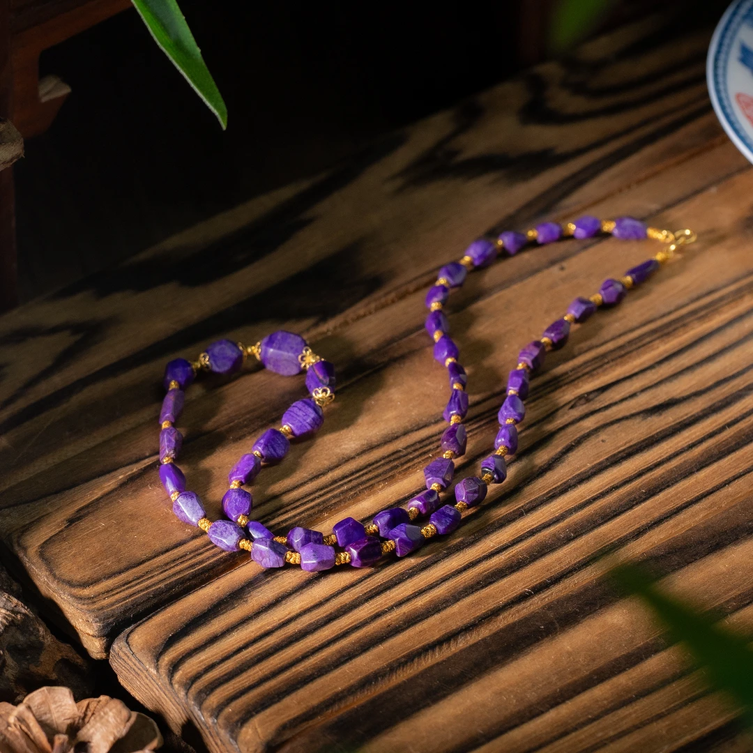 世间臻宝-18K金帝王紫舒俱来锁骨链/40cm/多样性发/P6735/孤/