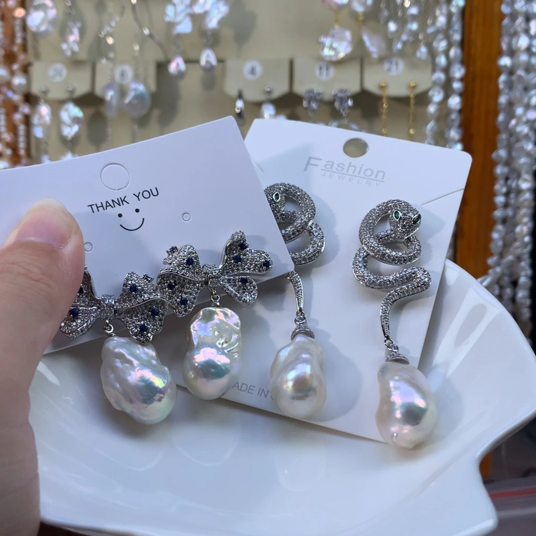 好****合金淡水珍珠耳环特价2923拍2个改蛇配件