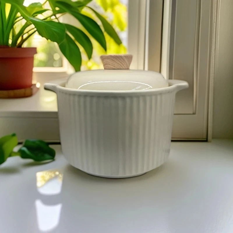 【新款推荐】5L简约马卡龙色系煮粥煲汤炖排骨耐高温燃气砂锅