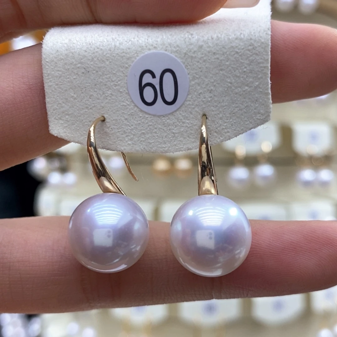 淡水珍珠耳饰18K金镶嵌