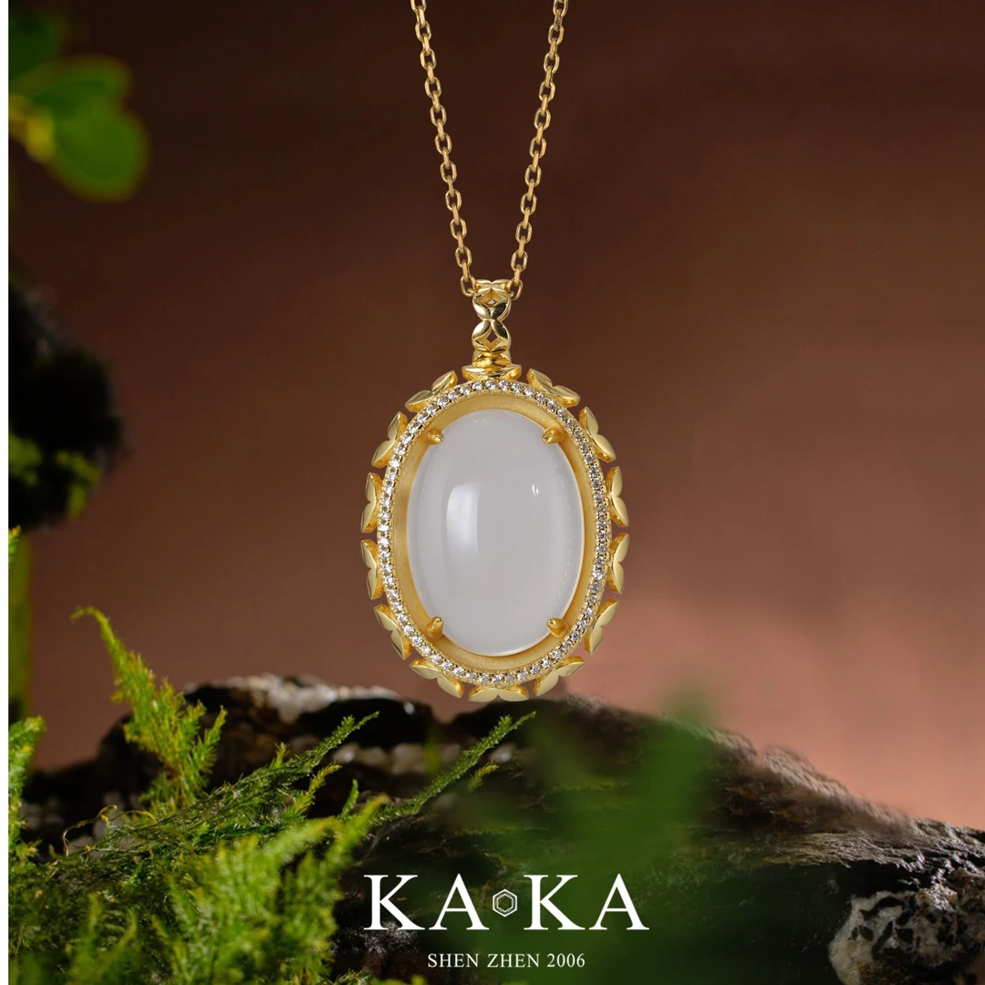 【咪糖妈咪专属】卡卡S925银天山金丝玉宝石光吊坠石英质玉冰翠聚宝