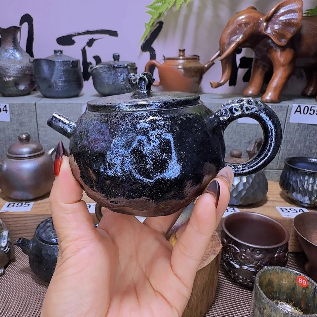 壶蛋**王建水紫陶柴烧壶微瑕