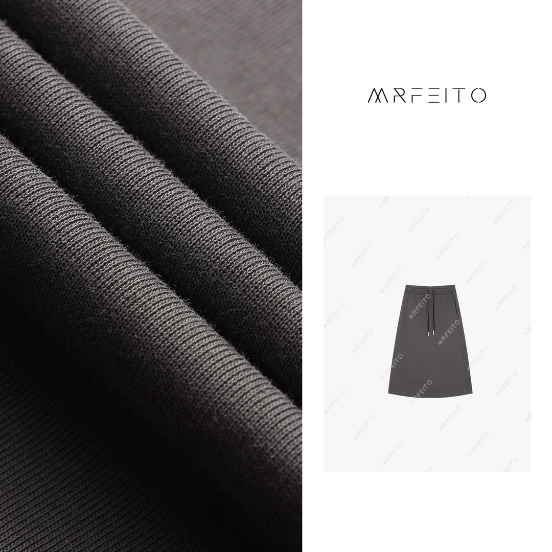 时尚纯色松紧腰显瘦抽绳休闲半身裙孤H980Q01Q28648