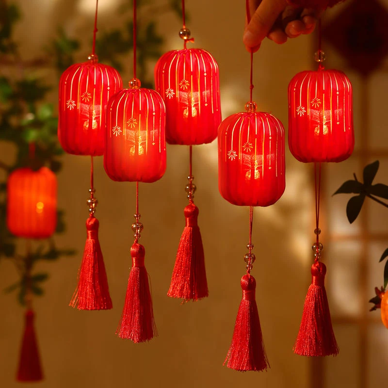 新年马年装饰挂饰小红灯笼发光树上户外室内春节过年氛围布置挂件