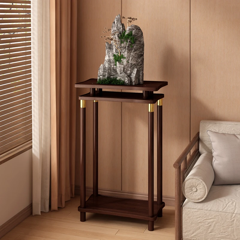 新中式奇石摆放架客厅假山盆景摆件托架天然石头展示架泰山石底座