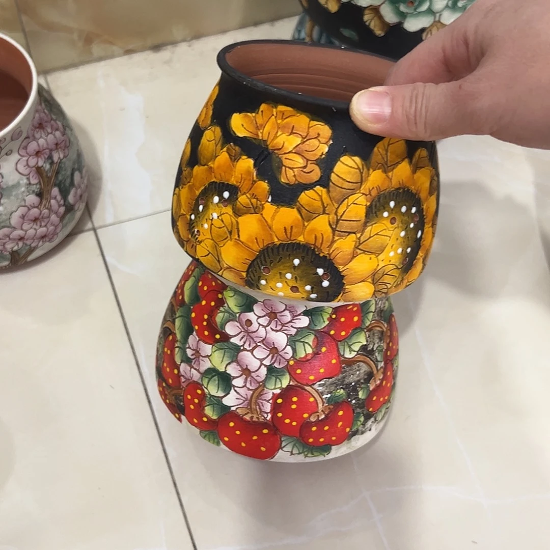 景德镇炫彩手绘口9.5高10