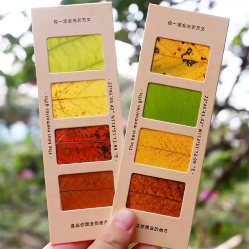 秋叶书签空白反转胶片四联二联三联书签手工材料光影照片礼物