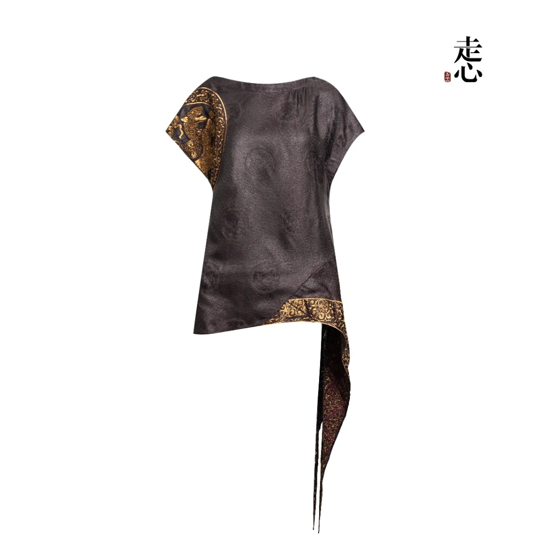 【香云走心】瑞兽系列香云纱 短袖套头衫 25ZW26F