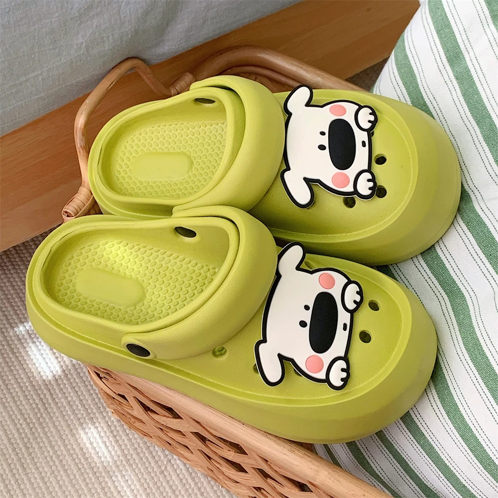 细细条 夏季少女心可爱腮红小狗洞洞鞋外穿防滑韩版舒适女凉拖鞋