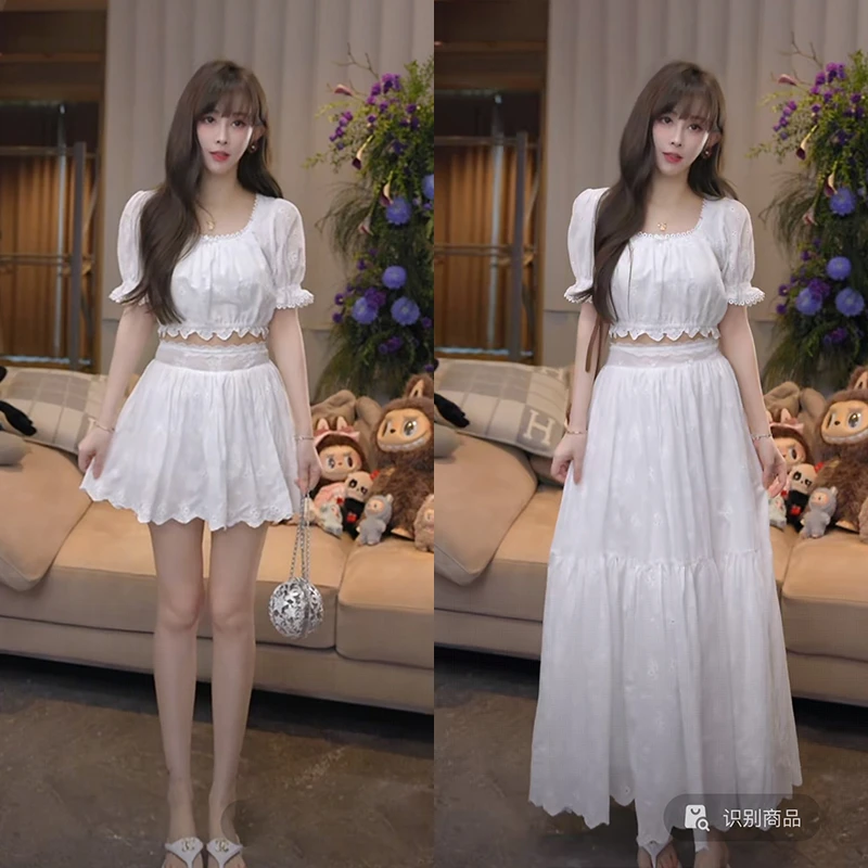 【mimius】U 栀子茉莉～U领显瘦蕾丝花边衬衫+短裙裤+长裙 G06333