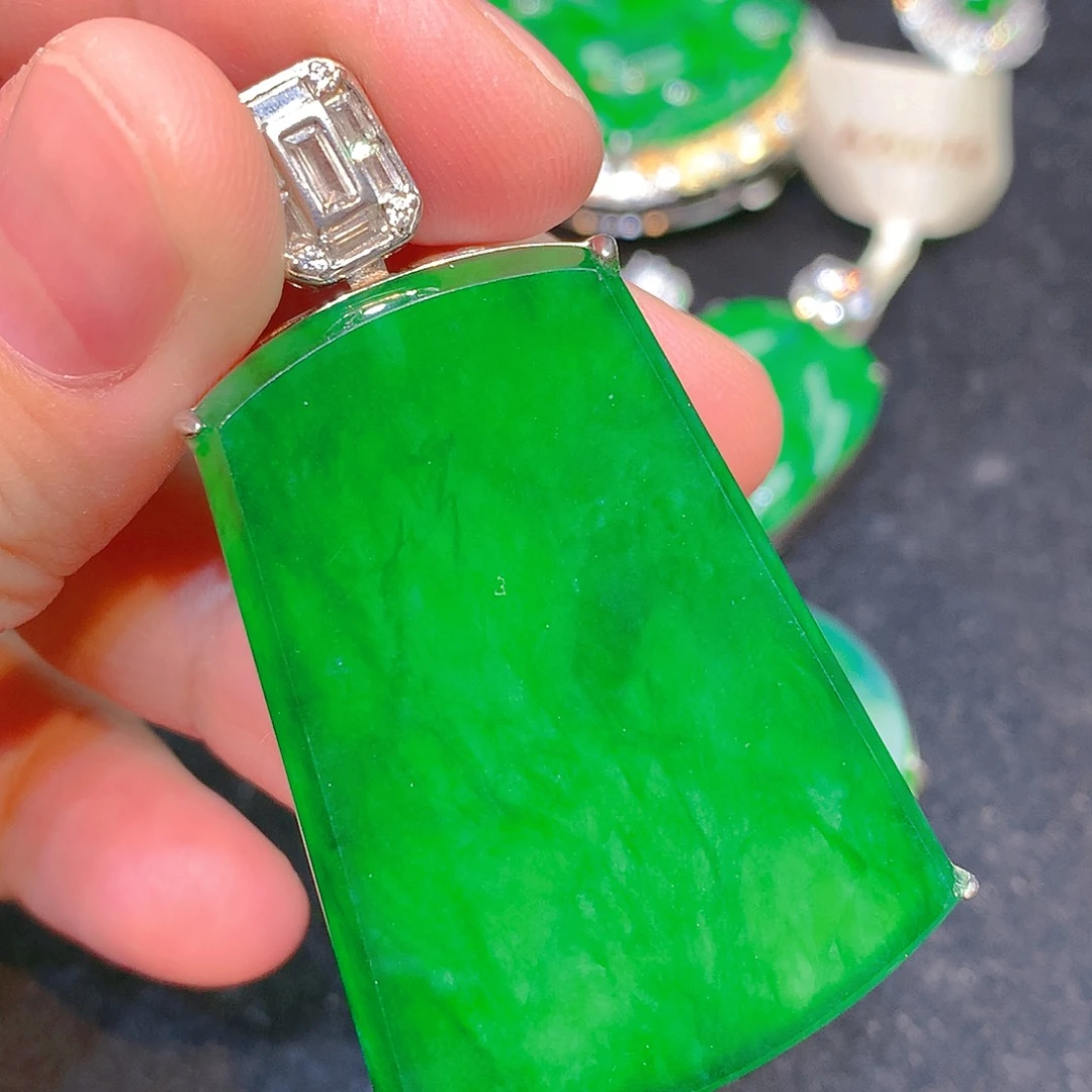 吊坠(不含链)银S925镶嵌翡翠翡翠